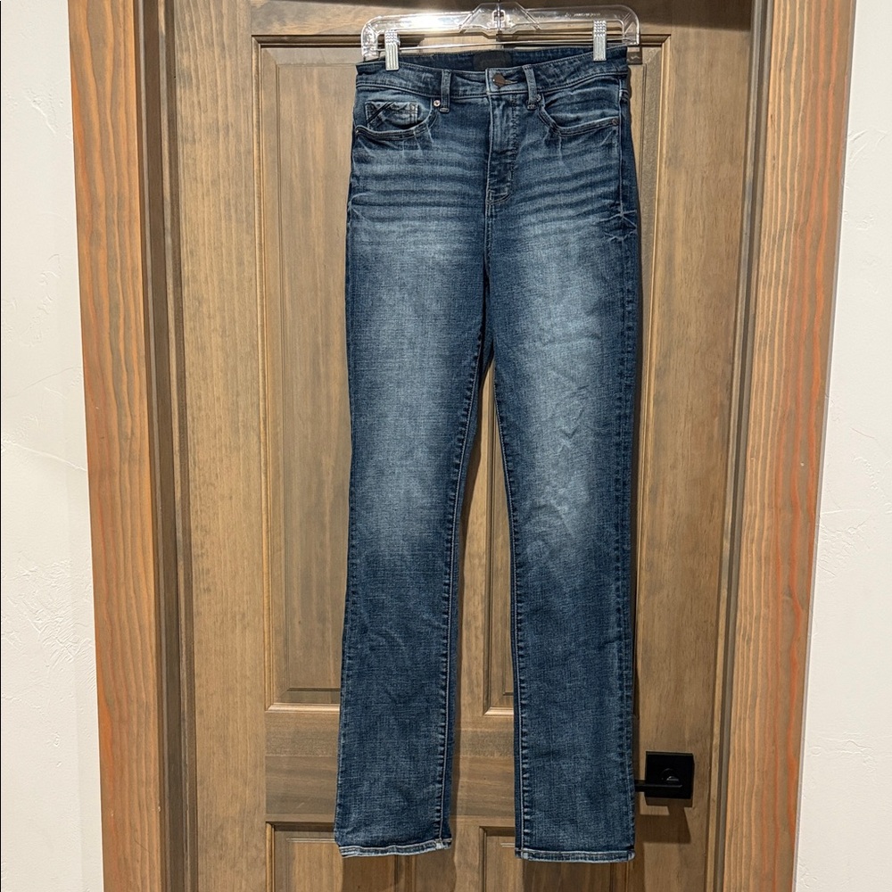 Buckle Dark Blue Straight Leg Women's Jeans